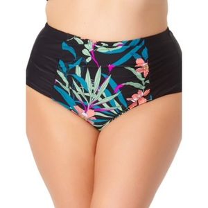 Tropical High Waist Plus Size Tummy Control Swimwear